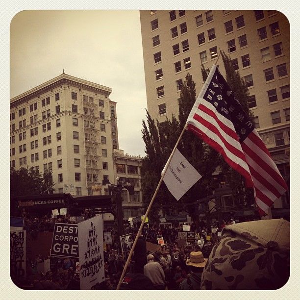 Flag at Pioneer Square