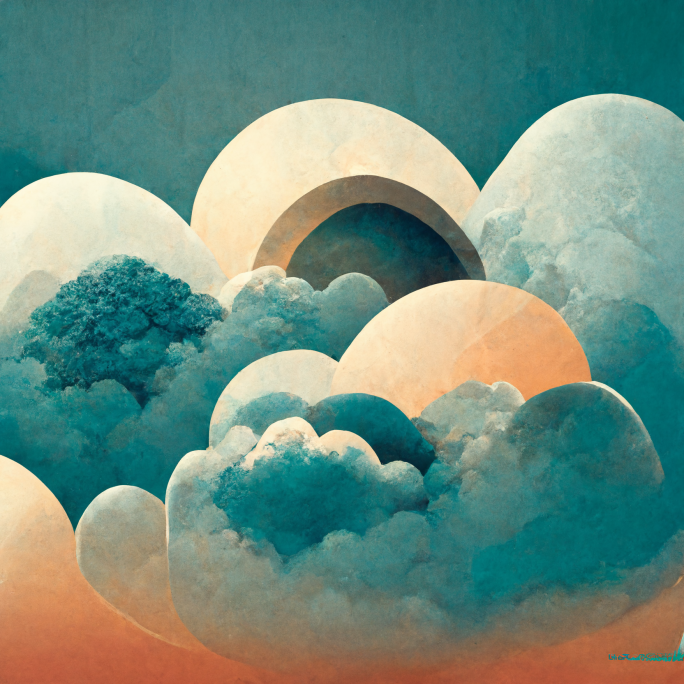 Blue clouds digital image by Olivia Guethling and Midjourney Blue clouds digital image by Olivia Guethling and Midjourney