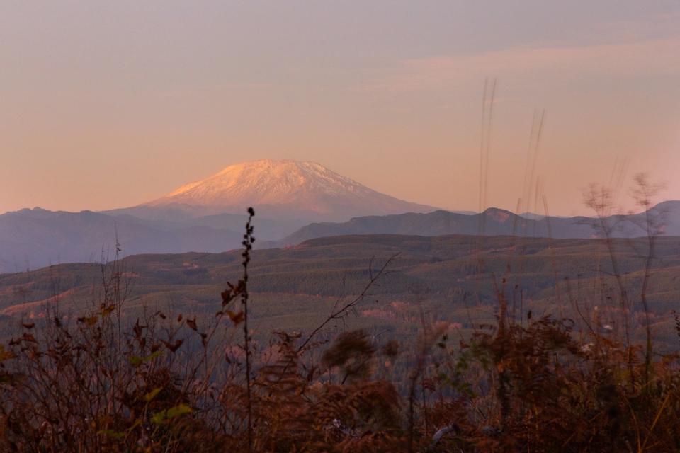 mountain at sunset 