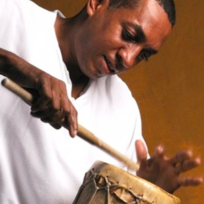 Gustavo Ovalles playing a drum