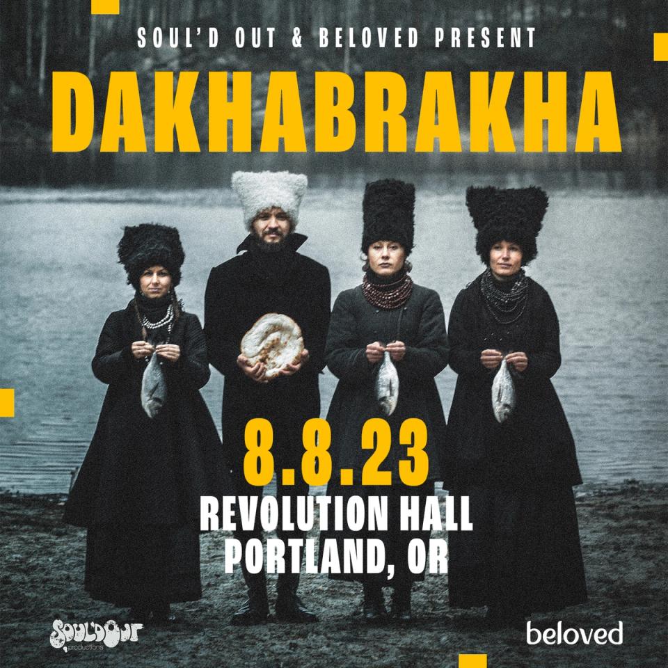 DakhaBrakha with show info overlay