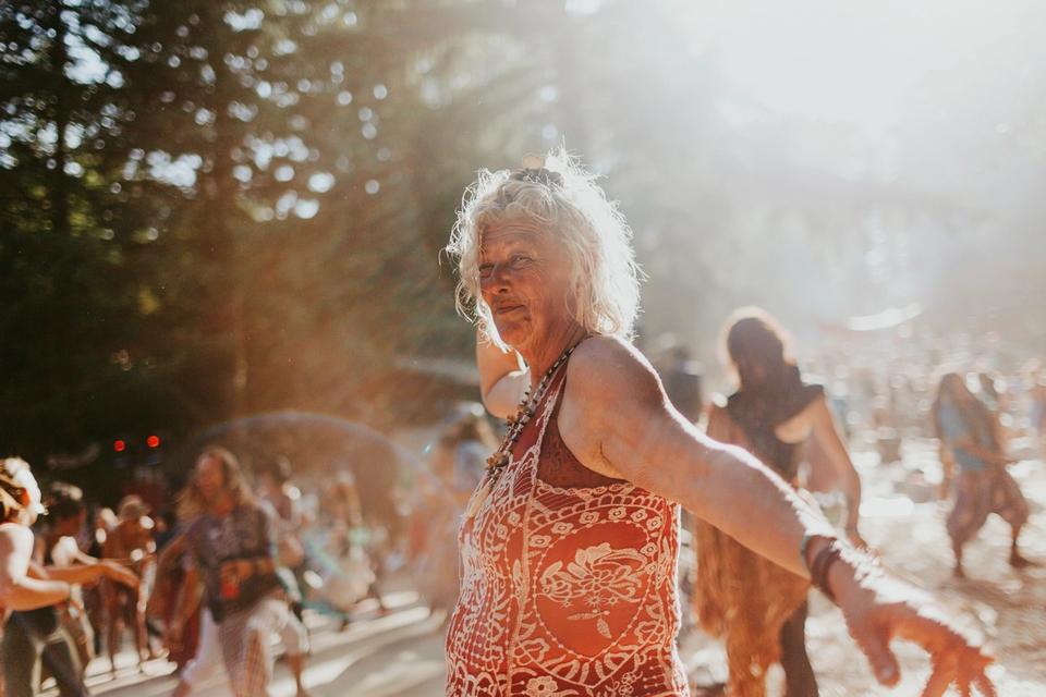 older person dancing at Beloved